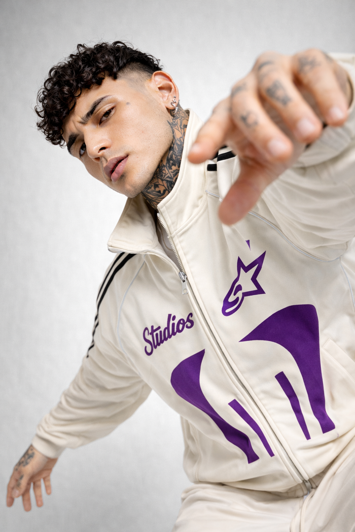 Studios Eternal Track Jacket – Cream & Violet