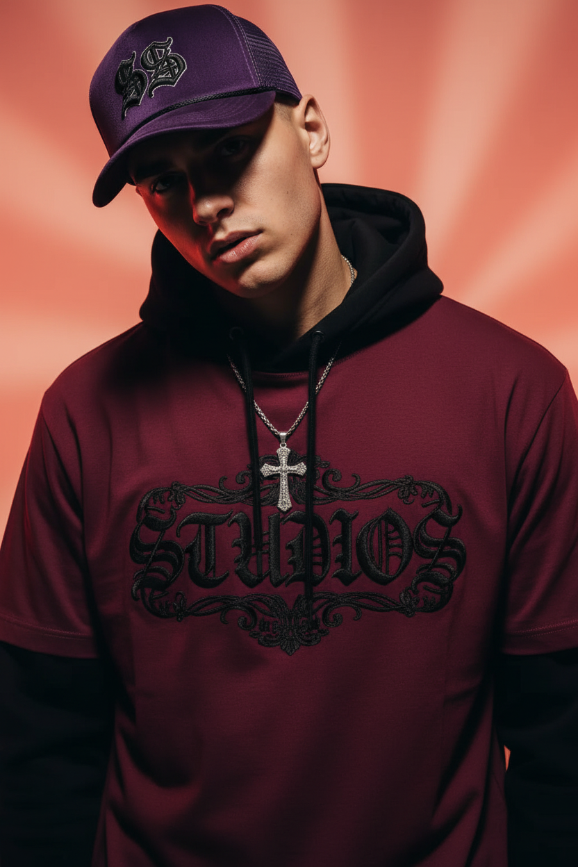 Studios Burgundy Baroque Tee Editorial